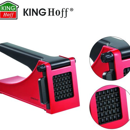 Kinghoff 1912 - Frietsnijder - 36 x 10 mm stukken - RVS messen - Rood