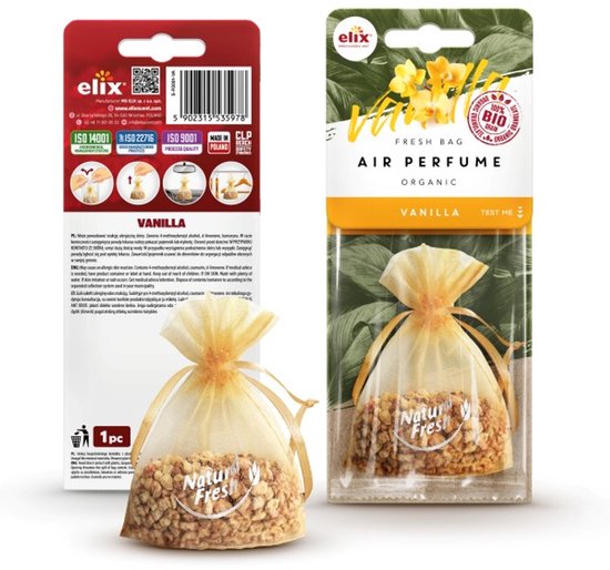 Elix natuurlijke geurzak Vanilla – eco granulaat, ca. 20 g, auto en huis – foto 4