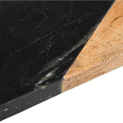 Snijplank - Serveerplank in Zwart Marmer en Mangohout 30 x 15 cm | Snijplank marmer