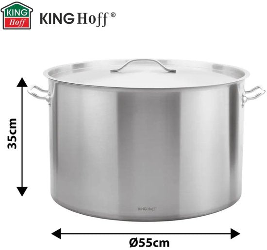 Kinghoff extra grote kookpan 83 liter – RVS stockpot met deksel, Ø 55 cm – foto 4
