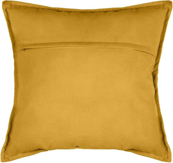 Atmosphera Bank / sierkussens huiskamer Sophia - 52 x 52 cm - Okergeel - polyester - met rits
