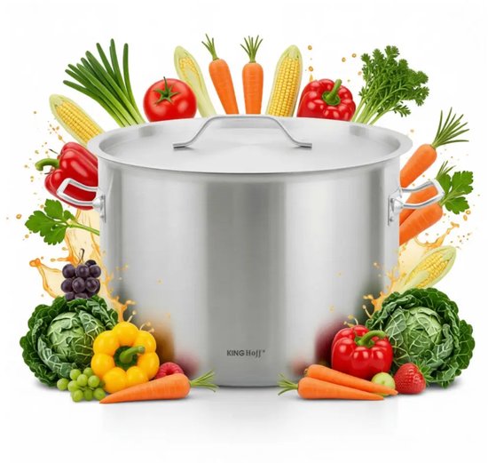 Kinghoff extra grote kookpan 58 liter – RVS soeppan met deksel, Ø 50 cm – foto 7