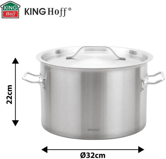 Kochtopf – Gastronomie-Topf – Großer Suppentopf mit Deckel – Suppentopf – Induktionsgeeignet – für Suppen, Pasta & Eintöpfe – 17 l – Ø 32 cm – Edelstahl