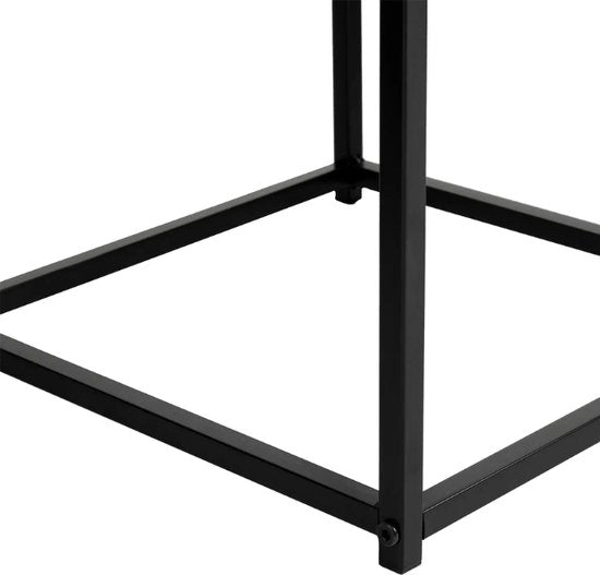 Atmosphera marble-effect side tables - 38xH40 cm - Set of 2 - Black