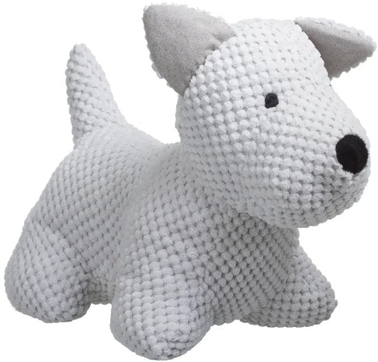 Plüsch-Türstopper Hund - Weiß - 31 x 24 cm - 1 kg - Polyester - Funktionales & süßes Design - Mit Sand gefüllt