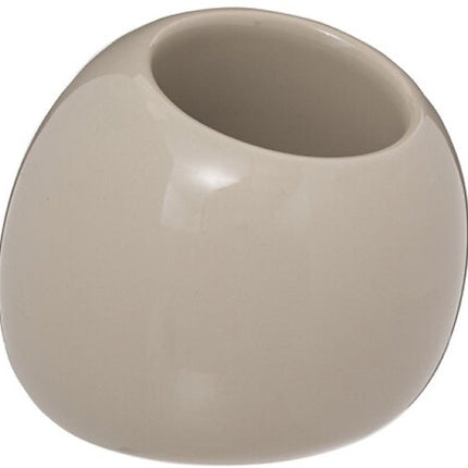 Badkamerset - Toiletaccessoires - Moderne Badkamer Accessoires - Toiletbril & Toiletborstel Set - Linen Design - HDF WC Bril - Keramische WC Borstelhouder - Beige Linnen