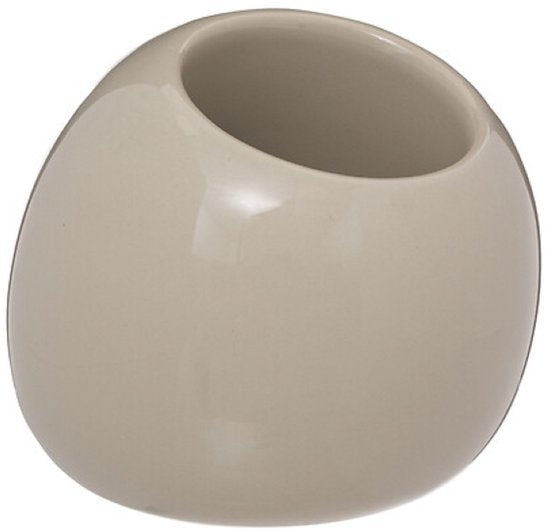 Badkamerset - Toiletaccessoires - Moderne Badkamer Accessoires - Toiletbril - Toiletborstel Set - Prullenbak - Beige Linnen HDF WC Bril & Keramische WC Borstelhouder - Taupe 3L Metalen Pedaalemmer
