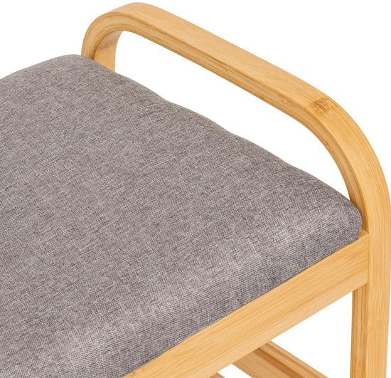 5Five Shoe Rack Bench - 2-tier - bamboo / plastic - 90 x 34 x 45 cm - for 4 pairs of shoes
