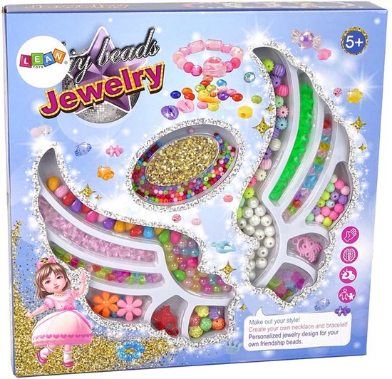 Sieraden Maakset Voor Meisjes - DIY Kralenset Met Bedels - Knutselset Armbandjes & Kettingen Maken - Cadeau Voor Kinderen 5+ Jaar