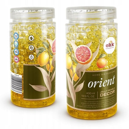 Elix - Jelly Pearls Geurparels - Luchtverfrisser - Gel Air Freshener - voor Interieur & Auto - Geurkorrels met Essentiële Oliën - Langdurige - 400ml - Orient