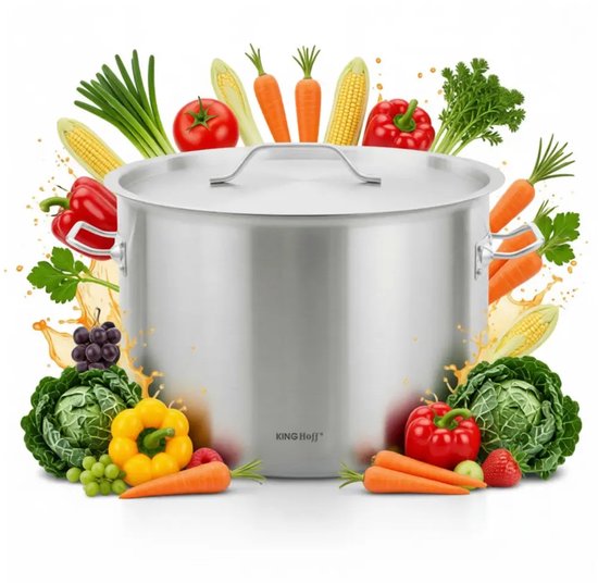 Kinghoff extra grote kookpan 83 liter – RVS stockpot met deksel, Ø 55 cm – foto 3