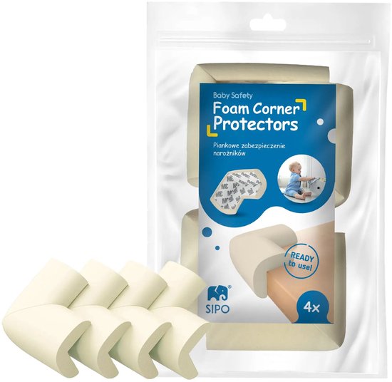 Sipo Hoekbeschermers van Foam – Kinderveiligheid voor Tafels en Kasten – 4 Stuks
