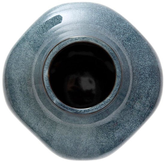Homla - Vase - Blumenvase - Keramikvase - Dekorative Designvase - Moderne Blumenvase für Trockenblumen und Frischblumen - 14 x 14 x 22 cm - Blau
