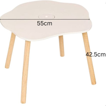 Douceur Organic Kindermeubel - Kindermeubelset - Kindermeubel - 1 Tafel + 1 Stoel - Set voor Kinderen - MDF & Dennenhout - Wit