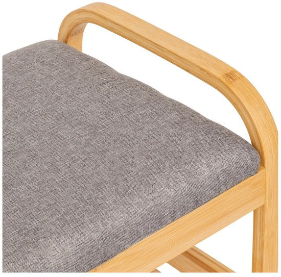 5Five Shoe Rack Bench - 2-tier - bamboo / plastic - 90 x 34 x 45 cm - for 4 pairs of shoes
