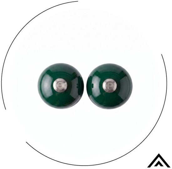 Hage - Manual Pepper and Salt Mills - Salt & Pepper - Ceramic Grinder - Adjustable Grind - 100 ml - Ø5.5 x 22 cm - Bottle Green