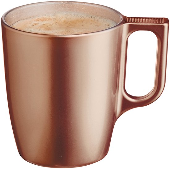 Luminarc koffiemokken Monaco – set van 4 glazen mokken, caramelbruin, 250 ml – foto 2