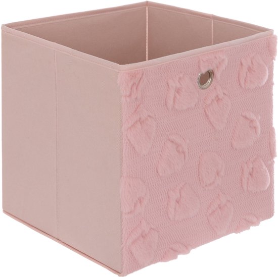 Atmosphera Kids Fraiz opbergmand roze – opvouwbaar, 30 x 30 x 30 cm