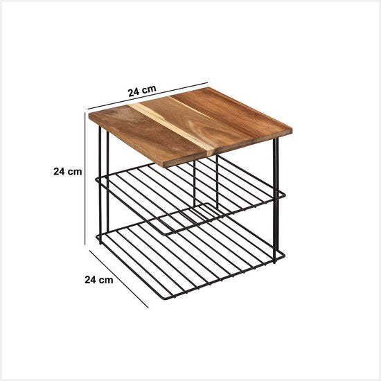 5Five metalen keukenrek met 2 lagen – aanrecht organizer, 24 x 24 x 24 cm – foto 3
