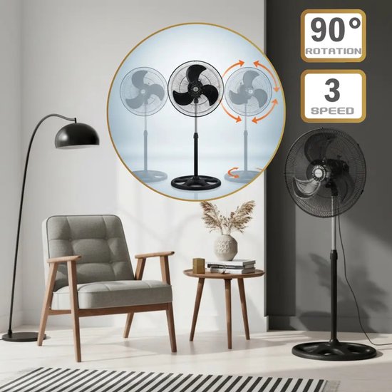 Klausberg 3-in-1 staande ventilator – ook tafel- en wandventilator, Ø 45 cm – foto 7