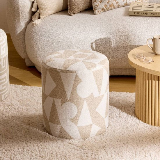 Atmosphera Delor Arty Pouf - Ø36xH40 cm - Beige