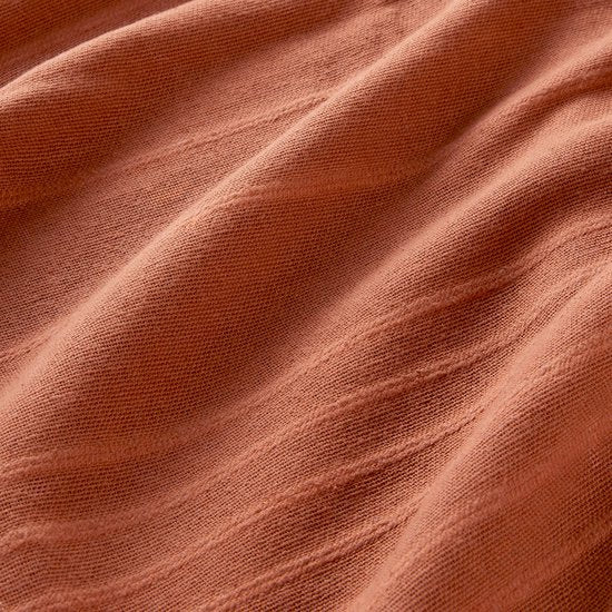 Atmosphera plaid terracotta 230 x 250 cm, katoen met franjes