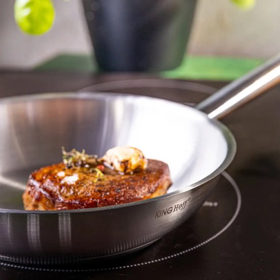 Kinghoff KH-2018 Stainless Steel Frying Pan – Ø20 cm – Without Non-Stick Coating