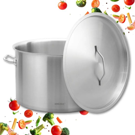 Cooking Pot - Catering Pot - Extra Large Soup Pot with Lid - Stockpot - Suitable for Induction - for Soup, Pasta & Stews - 32L - Ø40 cm - Stainless Steel