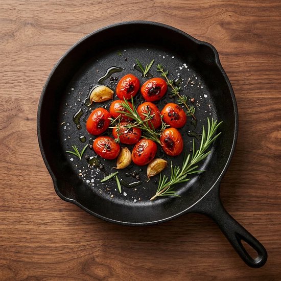 Hage - Frying Pan - Cast Iron Frying Pan - Skillet - Roasting Pan - Induction - Gas - Electric - Ceramic - Universal - Ø25.5 cm – Black