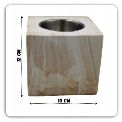 Hage - Tafelhaard - Biohaard - Vrijstaande Bio-Ethanol Tafelhaard - Rookvrije Biohaard voor Binnen & Buiten - Modern Design - 10 x 10 x 12 cm - Beige Steenlook