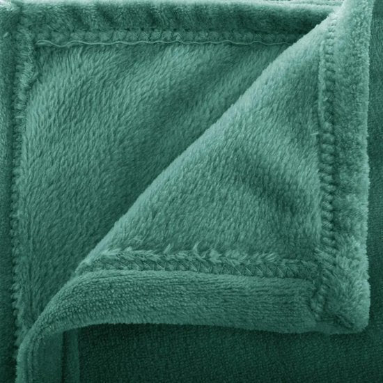 Atmosphera Plaid blanket - green - polyester - 130 x 180 cm - Sofa blanket - Fleece throw