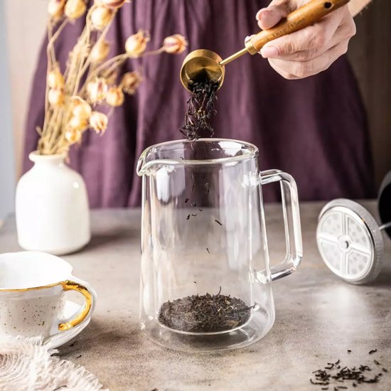 Klausberg Kaffee- und Teebereiter - Glas - Kupferfarben - 600 ml - French Press - Kaffeebereiter - Modell KB7724