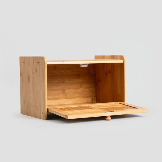 Homla Tenaro broodtrommel groot – bamboe brooddoos met klep, 38 x 25 x 24 cm – foto 6