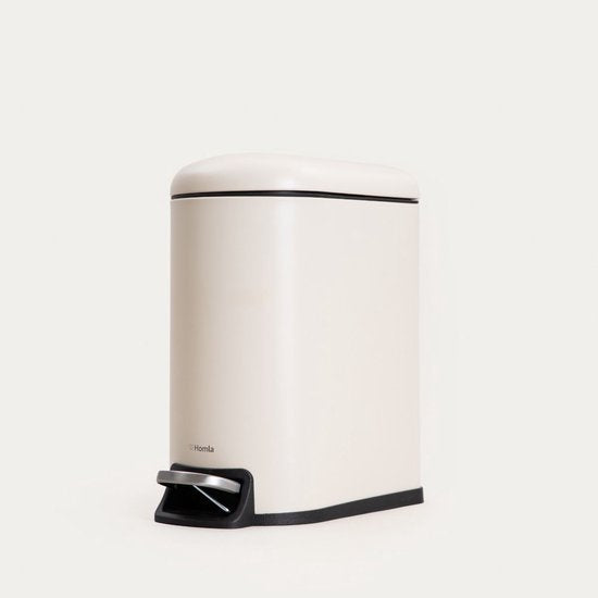 Homla Linea Mat toilet prullenbak met pedaal – 5 liter, metaal, beige – foto 3