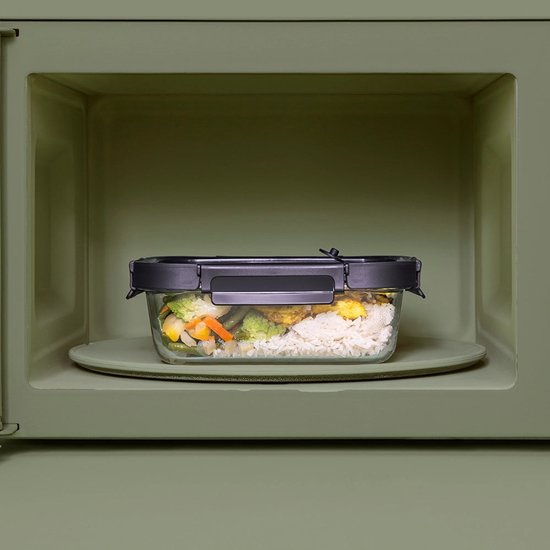 Glass food storage container 370 ml Five® - Transparent - With lid | Dishwasher safe | Microwave safe | Airtight | Freezer safe | BPA-free | Waterproof