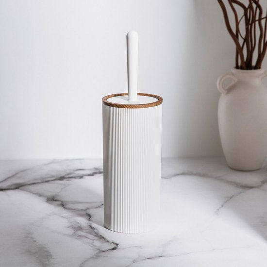 Homla Diall toiletborstel met houder en deksel – wit, 33,5 cm – foto 5