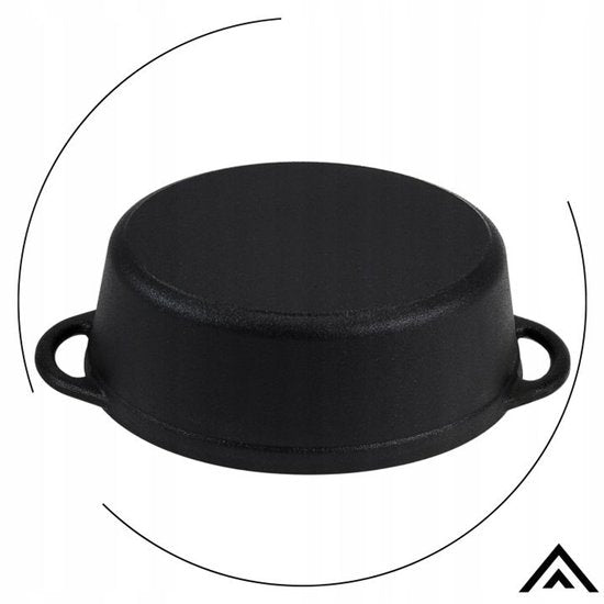 Hage - Braadpan - Gietijzeren Braadpan met Deksel - Voor Inductie, Gas, Oven, Grill en Vuur - 4.5 Liters - 28 x 21 x 11 cm - Zwart