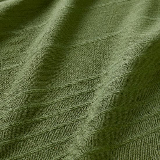 Atmosphera Throw - dark green - 230 x 250 cm - cotton - with fringe - bedspread - throw - blanket