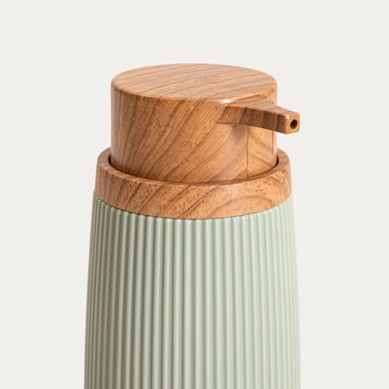 Homla - Diall Seifenspender Modern - Handseifenpumpe Badezimmer & Küche Kompaktes Design - Flüssigseifenspender - Stilvolles Seifenspender-Waschbecken-Zubehör - Kunststoff - 0,35 l - 6,5 x 6,5 x 15,5 cm - Grün