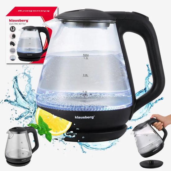 Klausberg KB-9003 - Waterkoker - 1. 2 liter - Zwart - 1630 watt