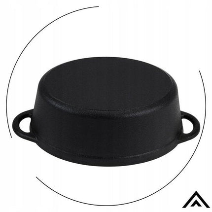 Hage - Braadpan - Gietijzeren Braadpan met Deksel - Voor Inductie, Gas, Oven, Grill en Vuur - 6.2 Liters - 34 x 25 x 13.5 cm - Zwart