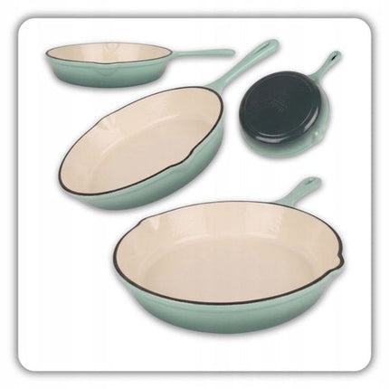 Hage - Koekenpan - Geëmailleerde Gietijzeren Koekenpan - Cast Iron Frying Pan - Geschikt voor Inductie, Gas & Oven - Ø20 x 4.5 cm - Pastel Teal