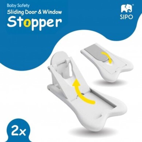 Sipo veiligheidsstopper voor schuifdeuren en -ramen – kinderbeveiliging, 2 stuks – foto 4