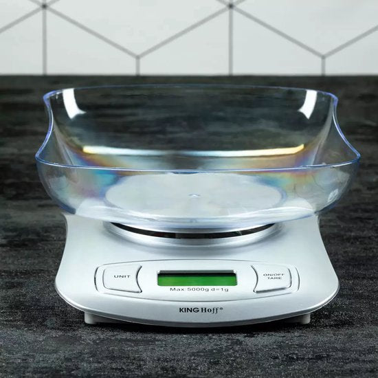 Kinghoff Serie - Digitale Keukenweegschaal - 5 kg - Tarra Functie - Batterij Inclusief