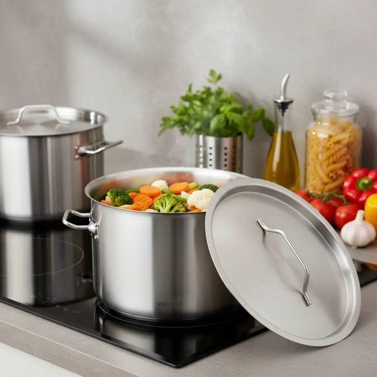 Kinghoff extra grote kookpan 83 liter – RVS stockpot met deksel, Ø 55 cm – foto 2