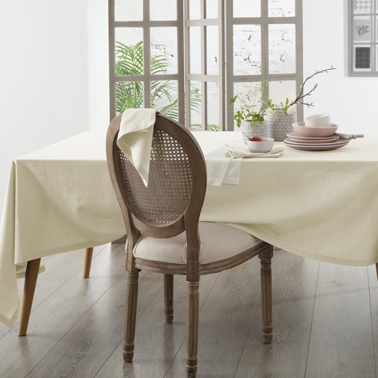 Atmosphera Tafelkleed - beige - katoen - 240 x 140 cm - rechthoek - tafellaken