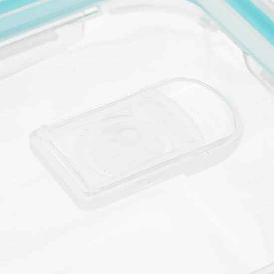 5Five Food storage container with lid - 3x - glass - airtight - with clips - 18 x 12 x 6 cm - 800 ml