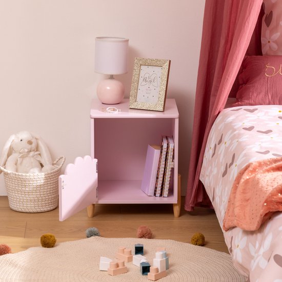 Atmosphera Bedside table with door - 36x33x40cm - Pink