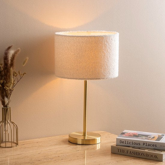 Atmosphera Tina Table Lamp - 28 x 28 x 49 cm - White / Gold