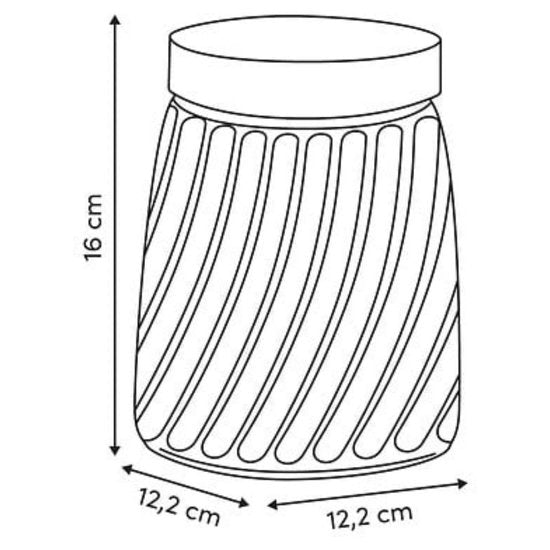 Vorratsglas Food Essentials Ventura - Küche - geriffeltes Glas / Bambus - 1,3 Liter - luftdichter Schraubdeckel - Vorratsbehälter - Aufbewahrungsgläser